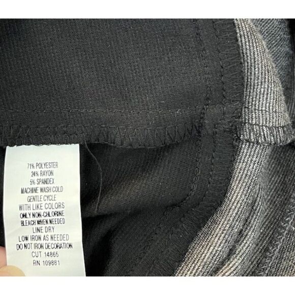 Signature By Robbie Bee Size 14 Gray Black Shift Dress Stretchy Knit Silver Stud - Picture 5 of 5